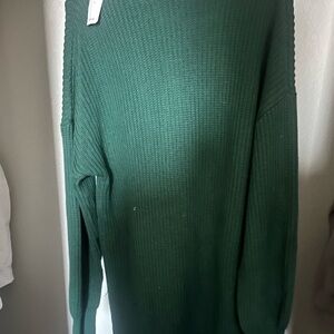 Green sweater dress, never worn. Perfect for the holidays.